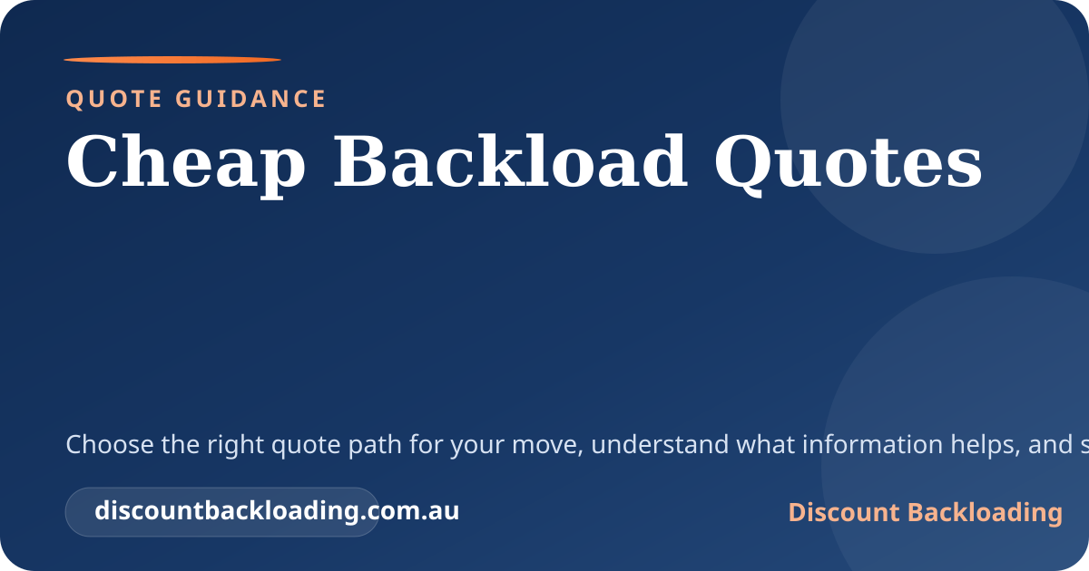 Cheap Backload Quotes | Discount Backloading